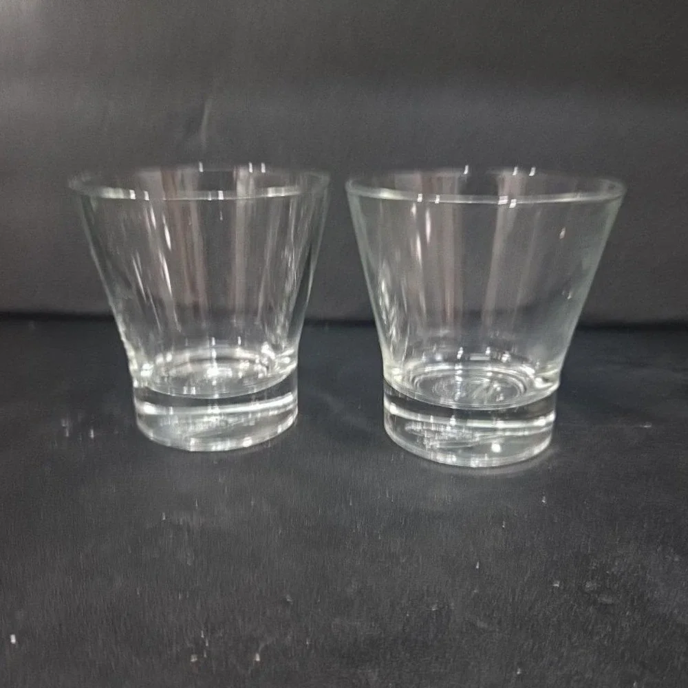 Crown Royal Tapered Whiskey Glasses, Set of 2, Embossed‎ Logo, Italian Barware
